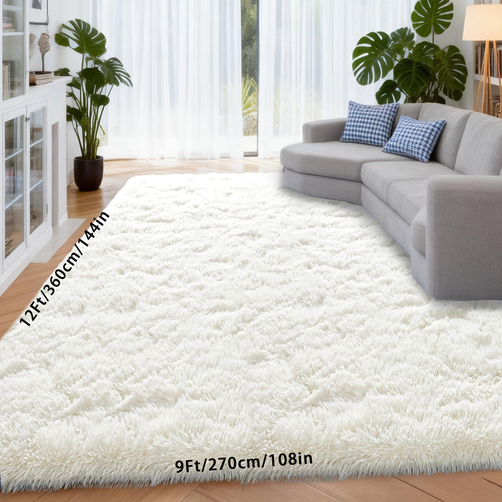 Shaggy Area Rug Extra Large Ultra Soft Fluffy Plush for Living Room & Bedroom – Non-Slip Machine Washable Carpet 9x12 & 10x14ft, Tie-Dye & Solid Colors
