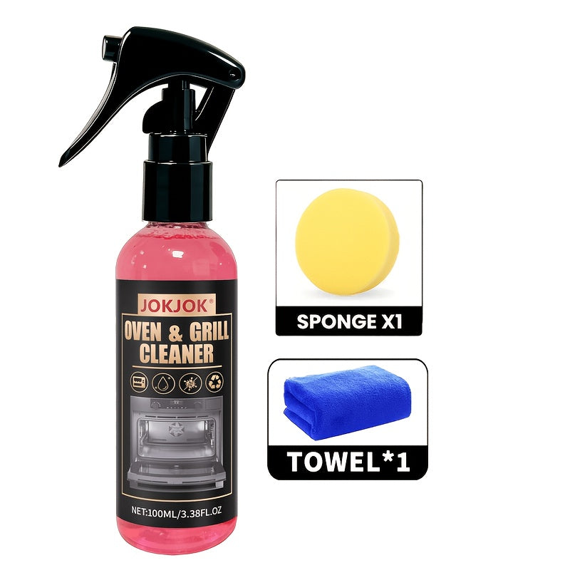 Oven & Stove Foam Cleaner Spray – Powerful Degreaser Removes Stubborn Grease & Baked-On Stains from Ovens, Grills, Stovetops & Metal Surfaces – Gentle Formula with Citric Acid, Kitchen Cleaning Essentials