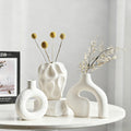 3-Piece Ceramic Vase Set for Home Decor – Bohemian Farmhouse Style Beige Decorative Vases for Pampas Grass, Living Room, Bedroom, Kitchen, Entryway & Mantel