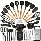 44-Piece Kitchen Cooking Tool Set – Complete Non-Stick Heat Resistant Dishwasher Safe Kitchen Utensils for Beginners & Enthusiasts, Holiday Gift