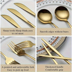 30 or 60 Piece Stainless Steel Cutlery Set Mirror Polished Flatware Knife Fork Spoon Set for Family Restaurant Hotel Party Wedding