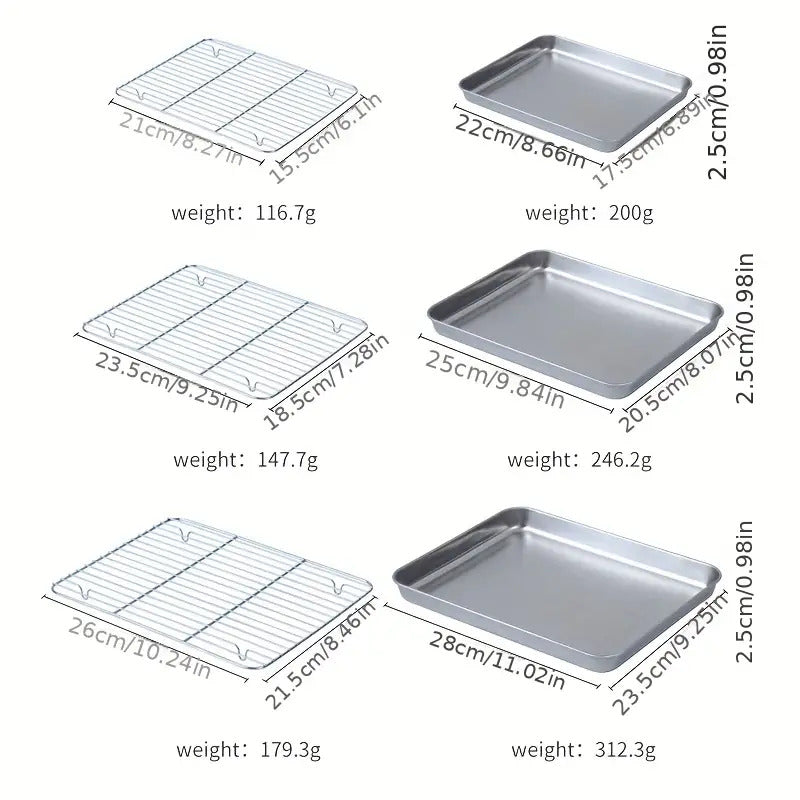Stainless Steel Baking Sheet with Rack Set – Oven & Dishwasher Safe Cookie Pan with Cooling Rack for Healthy Baking, Roasting & Christmas Cookies