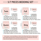 Bed in a Bag 7-Piece Double-Sided Checked Comforter Set – Ultra Soft Fluffy All Season Bedding with Flat Sheet Fitted Sheet Pillowcases Shams, Twin XL Full Queen King