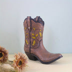 Western Cowboy Boots Resin Vase Ornament Hydroponic Flower Arrangement Container – Creative Light Luxury Living Room Home Decoration Decorative Accent Piece