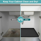 Under Sink Mat Waterproof 34x22 Inch - Silicone Cabinet Liner Drip Tray for Kitchen & Bathroom, Shelf Protector Organizer for Under Sink Storage, Large & Gray Options