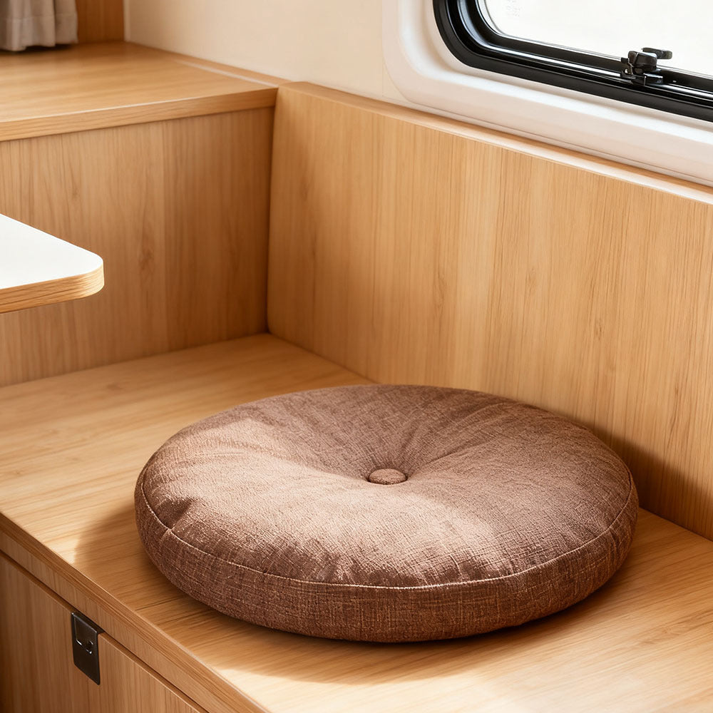 Round Seat Cushion 40x40cm 15cm Thick Firm Futon Meditation Mat Removable Linen Cover Chair Pad for Office Dining Chair Home Decor All Seasons Christmas