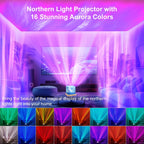 Aurora Galaxy Projector Night Light 16-Color LED USB Powered with Remote Control - Northern Lights Projector Dimmable Bedroom Ambience Lamp Cube Design for Room Decor Sleep Aid, 1-2 Pack