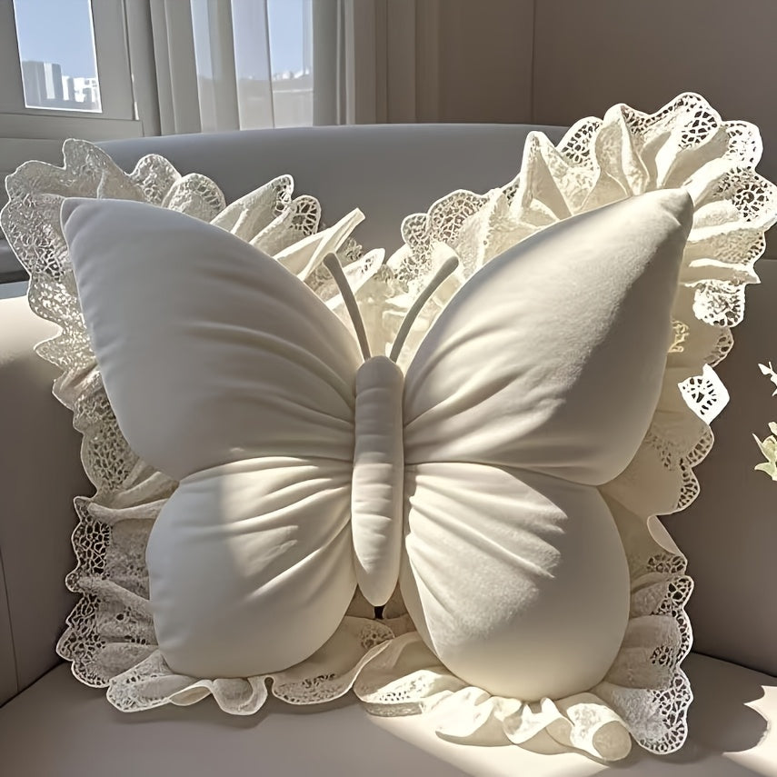 Butterfly Shaped Throw Pillow Cute Decorative Bow Pillow for Bed Sofa – Soft 3D Accent Pillow for Girls Bedroom Home Decor