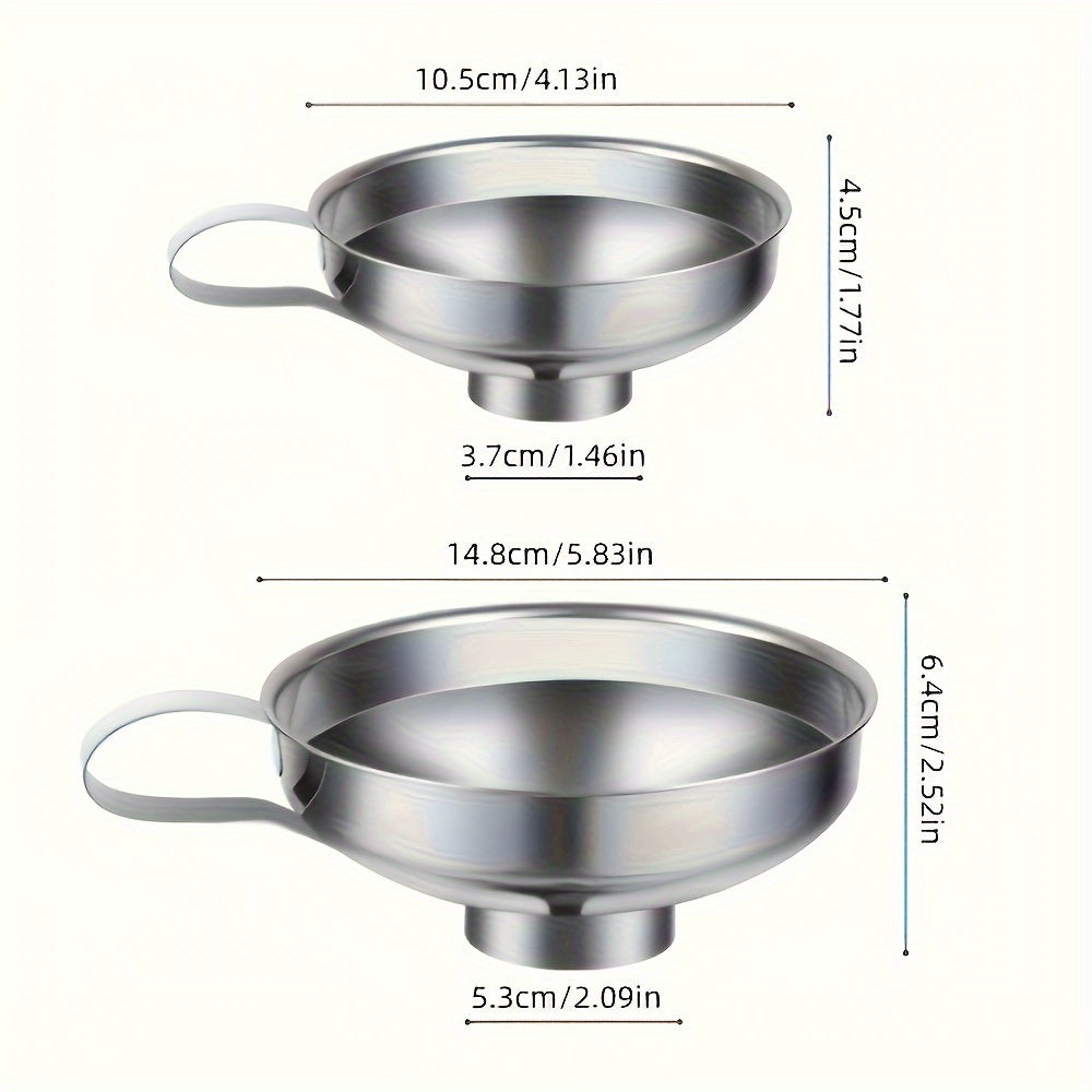 Stainless Steel Mason Jar Funnels Set of 2 - Wide Mouth & Regular Mouth, for Canning Preserving Cooking, Fits All Glass Jars | Nuvia Haven