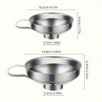 Stainless Steel Mason Jar Funnels Set of 2 - Wide Mouth & Regular Mouth, for Canning Preserving Cooking, Fits All Glass Jars | Nuvia Haven