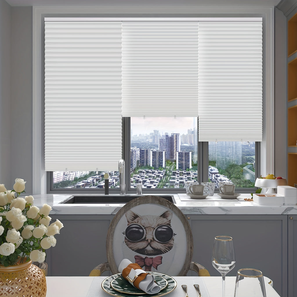Blackout Pleated Paper Shades No Drill Cut to Size – 6 Pack Room Darkening Window Shades with 12 Clips, Temporary Portable Privacy Shades for Home, Travel & RV, Easy Install, 36"W × 72"H