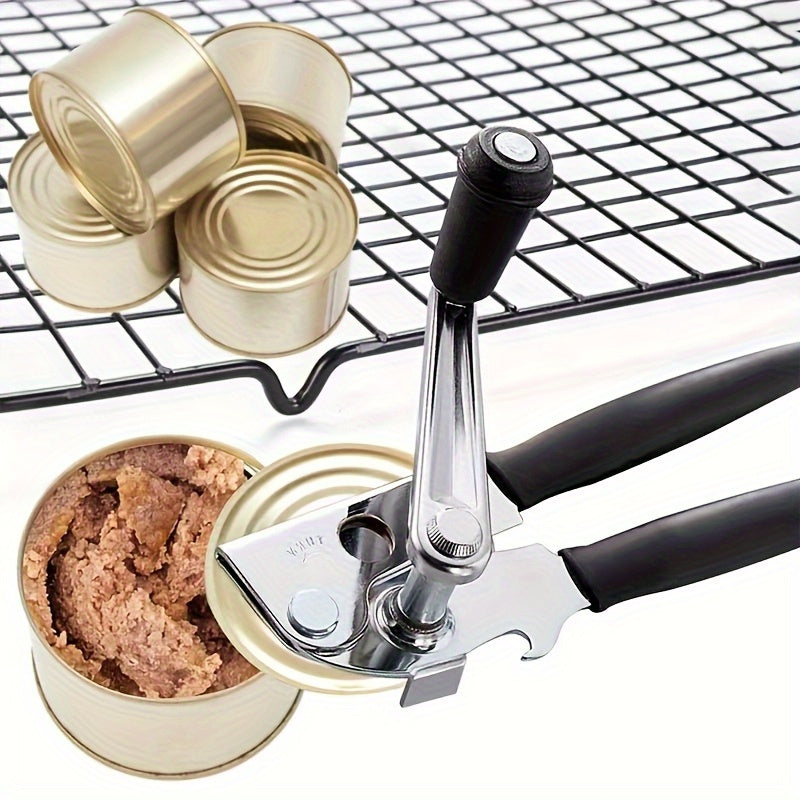 Heavy-Duty Manual Can Opener | Extra-Long Handle, Metal Build | Easy Grip