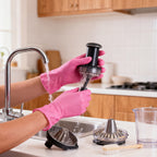 Disposable Gloves Rose Pink Stain Resistant Waterproof Soft Comfortable Wrist for Daily Cleaning Kitchen Restaurant Pet Care Beauty Hairdressing M L 50 100 150 200 Count