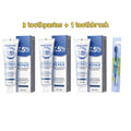 Hydroxyapatite Toothpaste 3 Pack 7.5% Nano Formula with Toothbrush Whitens Teeth Freshens Breath Travel Home Oral Care - Gift for Women