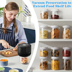 Electric Vacuum Mason Jar Sealing Kit with Lids for Wide Mouth & Regular Mouth Jars Food Preservation Vacuum Sealer