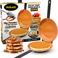 Double-Sided Nonstick Pancake Pan Flip Omelette Skillet Easy Flip Frying Pan for Fluffy Pancakes Frittatas Omelets Dishwasher Safe Iron Cookware