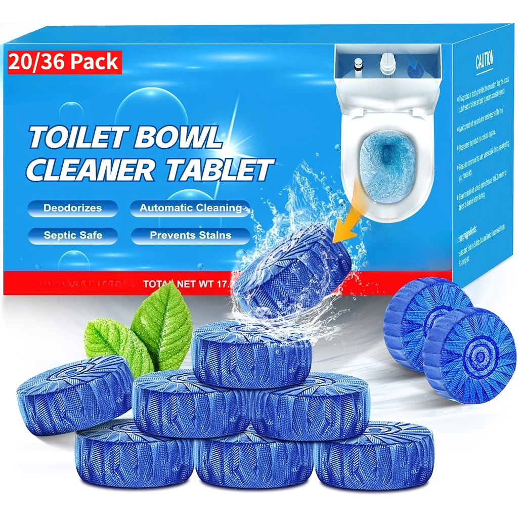Automatic Toilet Bowl Cleaner Tablets 36 Pack - Heavy-Duty Stain & Odor Fighter, Jasmine Scent, Long-Lasting Freshness, Safe for All Toilet Bowls, No Harsh Fumes - Blue, Pink & Tricolor
