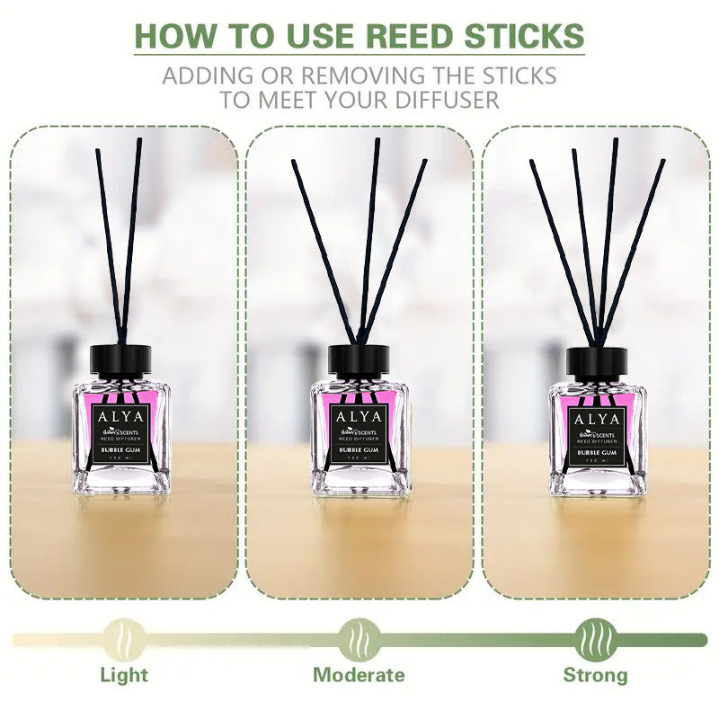 Reed Diffuser Set 3.3oz – Long-Lasting Essential Oil Home Fragrance with 4 Incense Sticks, Glass Bottle Scent Diffuser for Bathroom, Bedroom & Living Room Decor
