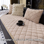 Faux Rabbit Fur Plush Sofa Cover Thickened Non-Slip Pet Friendly Machine Washable Warm Sofa Cushion - 1 2 3 4 Seater Living Room Bedroom Office 4 Colors