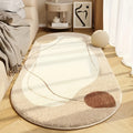 Oval Area Rug Imitation Cashmere Anti-Slip Washable Mat – Soft Plush Floor Mat for Living Room Bedroom Dining Room Home Office, 2 Sizes