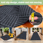 Hallway Runner Rug Non-Slip Vintage Diamond Pattern Machine Washable Rubber Backed – Kitchen, Entryway & Living Room Runner, 5 Sizes, Dark Gray & Dark Red