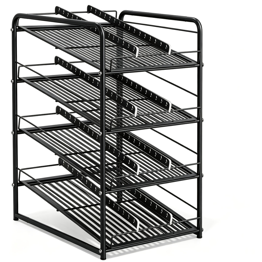 7-Tier Can Rack Organizer for Pantry | Holds 84 Cans Metal Can Dispenser with Adjustable Dividers for Kitchen Cabinet