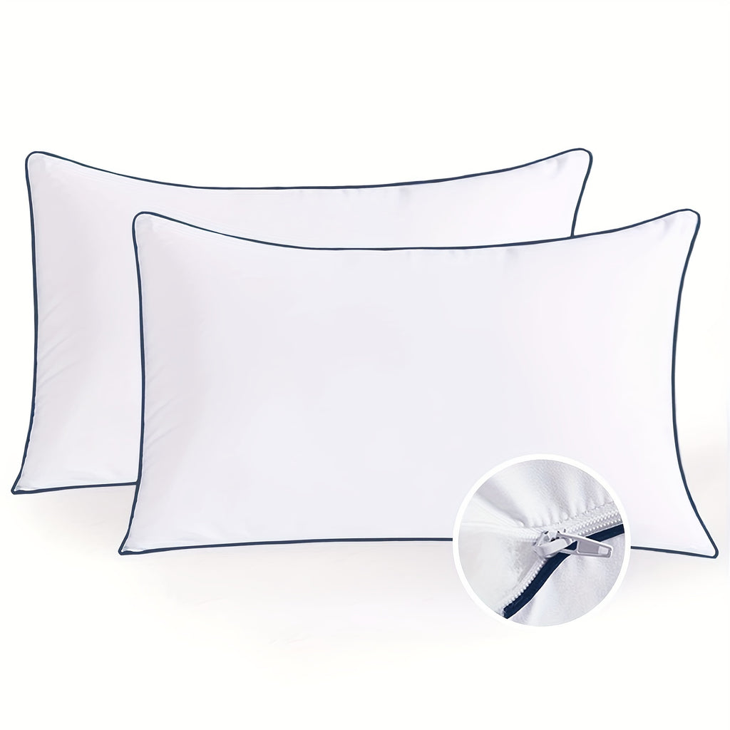 Firm Supportive Sleep Pillows Set 2/4 Pack – Hotel-Grade Cool-Touch, Soft Fiber Fill, Back Stomach Side Sleeper Pillow Standard Queen King