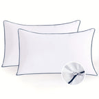 Firm Supportive Sleep Pillows Set 2/4 Pack – Hotel-Grade Cool-Touch, Soft Fiber Fill, Back Stomach Side Sleeper Pillow Standard Queen King