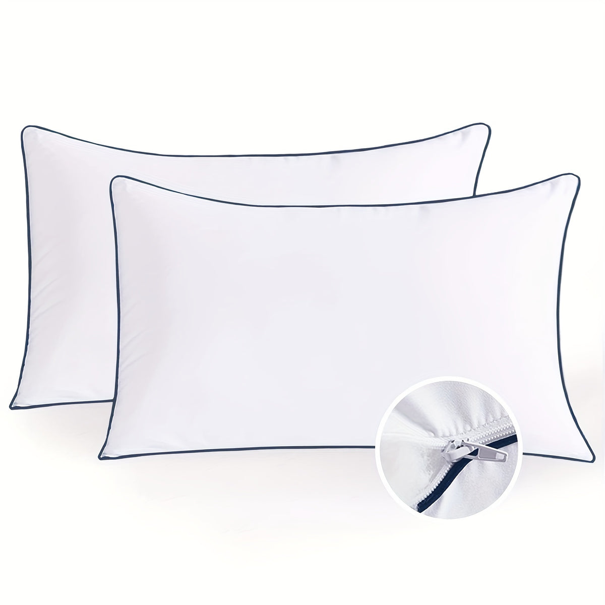 Firm Supportive Sleep Pillows Set 2/4 Pack – Hotel-Grade Cool-Touch, Soft Fiber Fill, Back Stomach Side Sleeper Pillow Standard Queen King