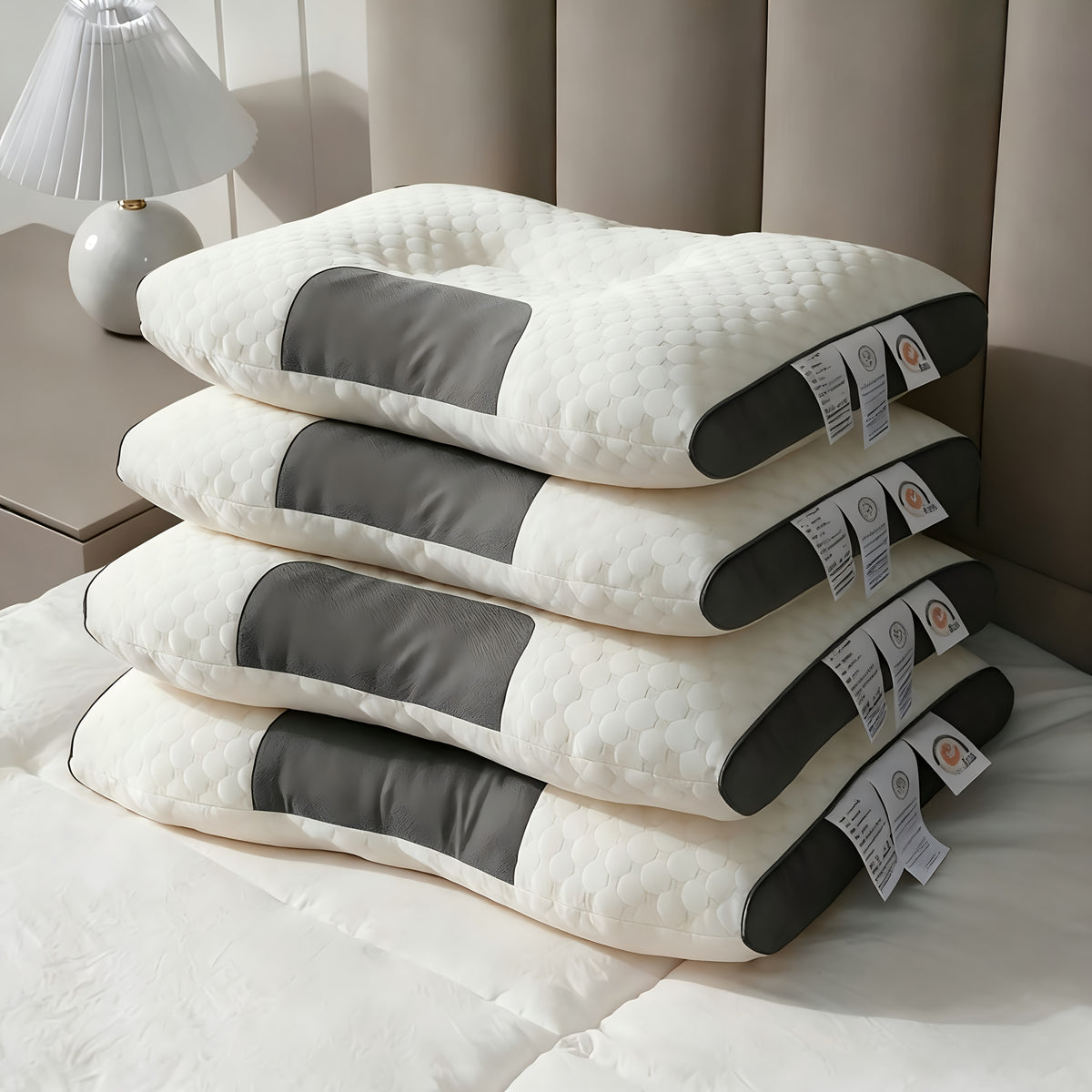 Adjustable Ergonomic Bed Pillows 2-Pack or 4-Pack - Soft Neck Support, Removable Washable Pillow Core, No-Collapse Deep Sleep Pillow Set for Couples Home Bedroom