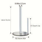 Stainless Steel Paper Towel Holder with Weighted Base – Heavy Duty Countertop Organizer Space Saving Modern Kitchen Essential – Black Silver Gold