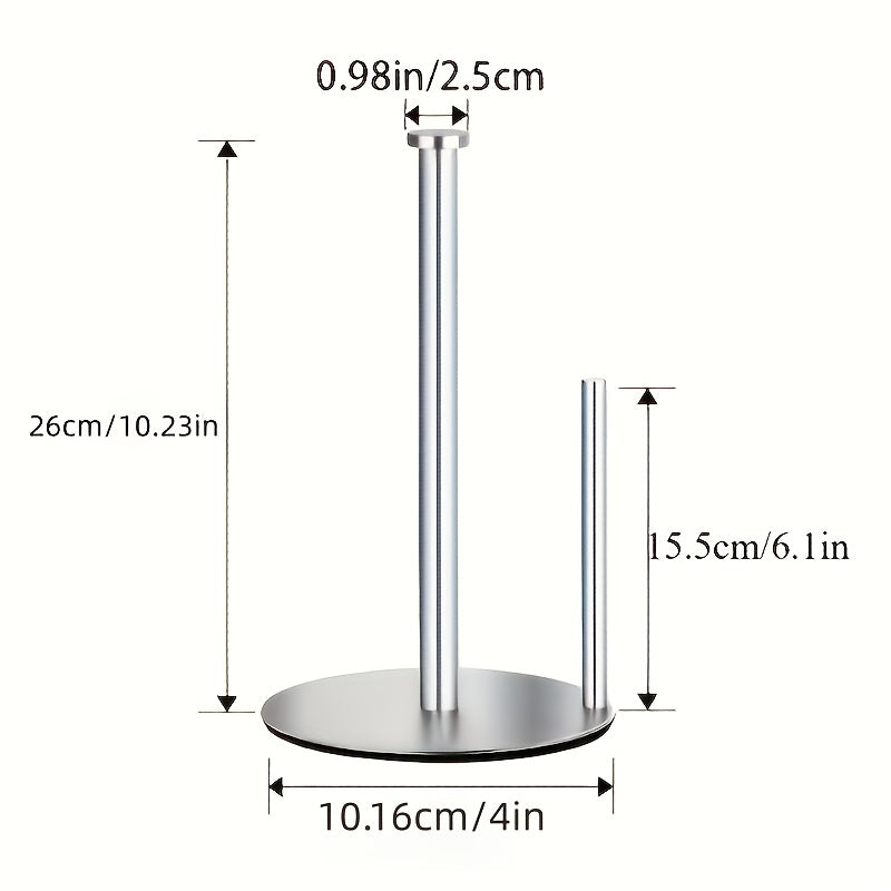 Stainless Steel Paper Towel Holder with Weighted Base – Heavy Duty Countertop Organizer Space Saving Modern Kitchen Essential – Black Silver Gold