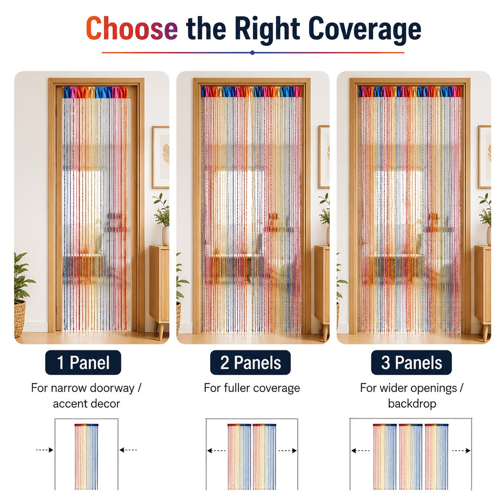 Beaded String Curtain Room Divider Boho Fringe Tassel Doorway Panel – Easy Hang Decorative Bead Curtain for Bedroom, Living Room & Hallway | 2 Colors