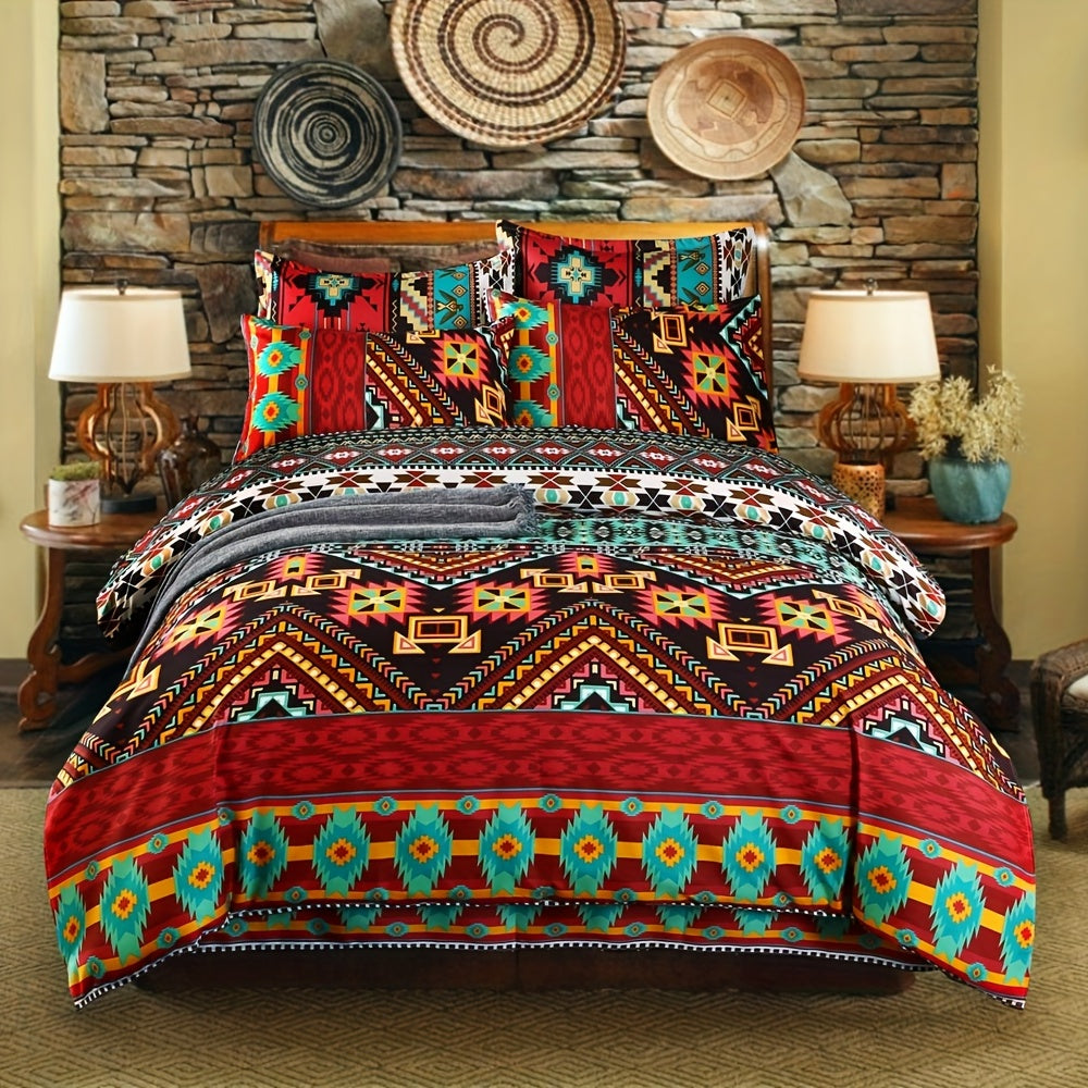Bohemian Duvet Cover Set 3 Piece - Soft Breathable Boho Bedding Set with 2 Pillowcases Twin Full Queen King No Comforter Insert
