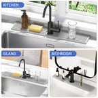 Diatomite Stone Sink Faucet Mat 23.6x3.9 Inch - Quick Drying Absorbent Countertop Mat for Kitchen and Bathroom Sink Area - Natural Diatom Mud Faucet Splash Pad