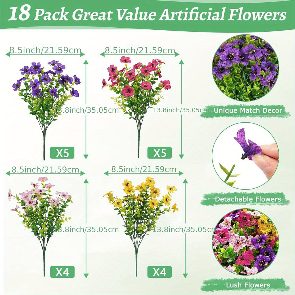 Artificial Outdoor Daisy Flowers UV Resistant Bulk Bundles 18/36/54pcs – Faux Colorful Daisy Stems for Porch, Patio & Garden – Realistic Spring Summer Outdoor Decor Flowers