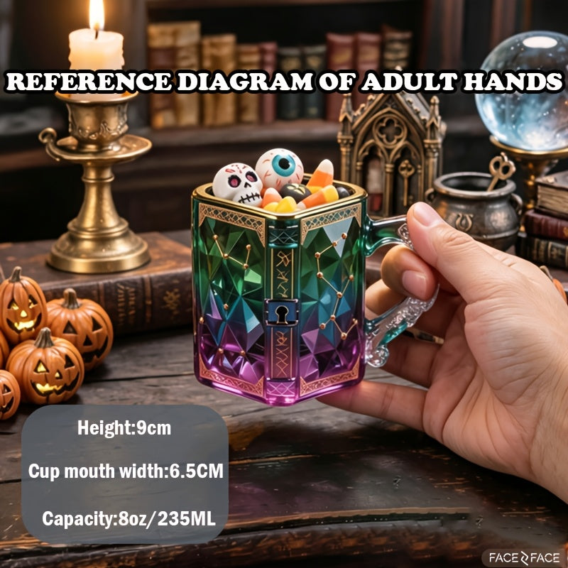 Gradient Constellation Coffee Cup with Dragon Handle - Retro Espresso Tea Cup for Home & Office, Unique Halloween Festival Gift for Game Enthusiasts, Includes Gift Box & Digital Painting