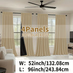 Blackout Curtains Rod Pocket 4 Panels - Thermal Insulated Room Darkening Noise Reducing Matte Drapes for Bedroom Living Room Office, 9 Colors 11 Sizes