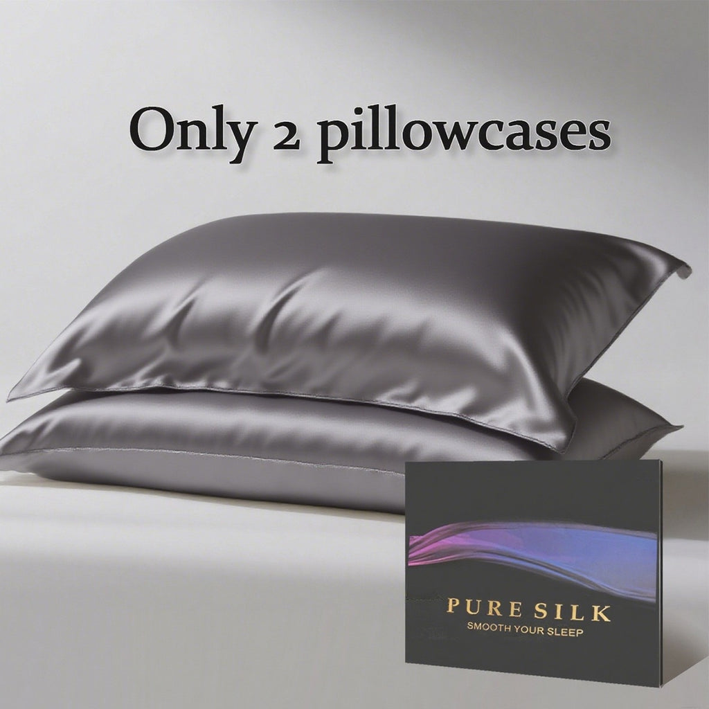 100% Mulberry Silk Pillowcase – Premium Silk Pillow Cover for Hair & Skin Care, Soft Smooth Cooling Breathable with Hidden Zipper, Luxury Sleep Bedding Standard Queen King Size