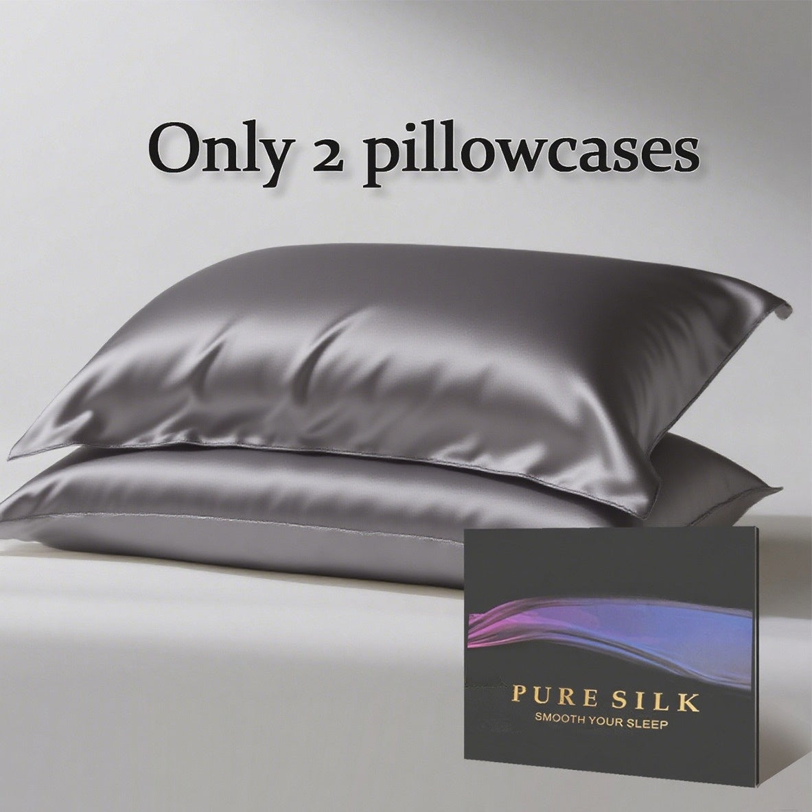 100% Mulberry Silk Pillowcase – Premium Silk Pillow Cover for Hair & Skin Care, Soft Smooth Cooling Breathable with Hidden Zipper, Luxury Sleep Bedding Standard Queen King Size