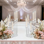 Clear Acrylic Candelabra Taper Candle Holder 5-Arm 6-Arm Wedding Centerpiece Dining Table Party Anniversary Decor