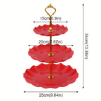 European-Style Plastic Tiered Cake Stand for Parties – 1 or 3-Piece White Dessert Display for Cupcakes, Fruit & Sweets, Birthdays, Weddings & Graduations