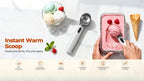 Electric Heated Ice Cream Scoop USB-C Rechargeable with 3 Temperature Settings - Self-Heating Ice Cream Scoop for Hard Ice Cream, IPX7 Waterproof, Ergonomic Zinc Alloy & Silicone, Ice Cream Lover Gift