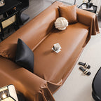 Faux Leather Sofa Cover Universal Anti-Slip Pet Friendly Machine Washable Couch Slipcover All Season Light Grey Coffee Black 3 Sizes