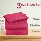 Luxury Striped Bed Sheet Set 3 or 4 Pcs – Hotel-Quality Deep Pocket 16", Extra Soft Breathable Cooling Sheets, Wrinkle & Fade Resistant, Twin Twin XL Full Queen King Cal King, 11 Colors