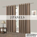 Room Darkening Blackout Curtains 4-Pack – Grommet Top Plain Weave Sun Blocking Drapes for Living Room & Bedroom, 9 Colors, 7 Size Options, Woven Polyester