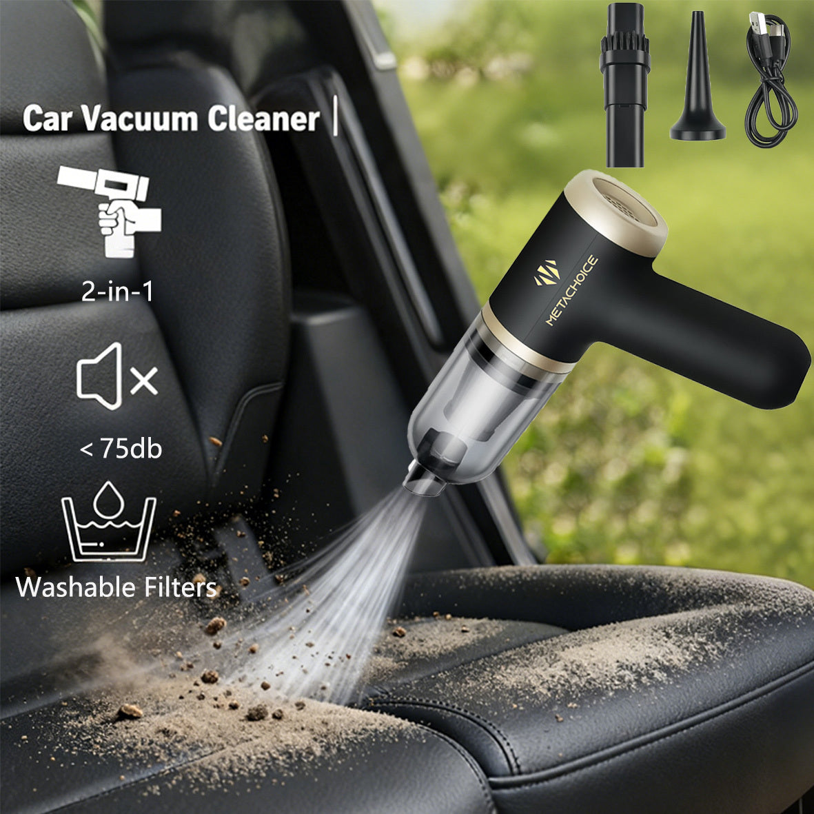 Cordless Handheld Vacuum Cleaner 12KPa High Suction – Blow & Suction Dual Mode, Ultra-Lightweight 12.2oz, 2x2000mAh Battery, Type-C Charging, Mini Portable Vacuum for Car Home Office Pet Hair