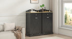 Tilt-Out Trash Can Cabinet 12 Gallon – Hidden Trash Cabinet with Drawers for Kitchen, Pantry & Laundry Room, Freestanding Kitchen Island Storage