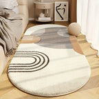 Oval Area Rug Imitation Cashmere Anti-Slip Washable Mat – Soft Plush Floor Mat for Living Room Bedroom Dining Room Home Office, 2 Sizes