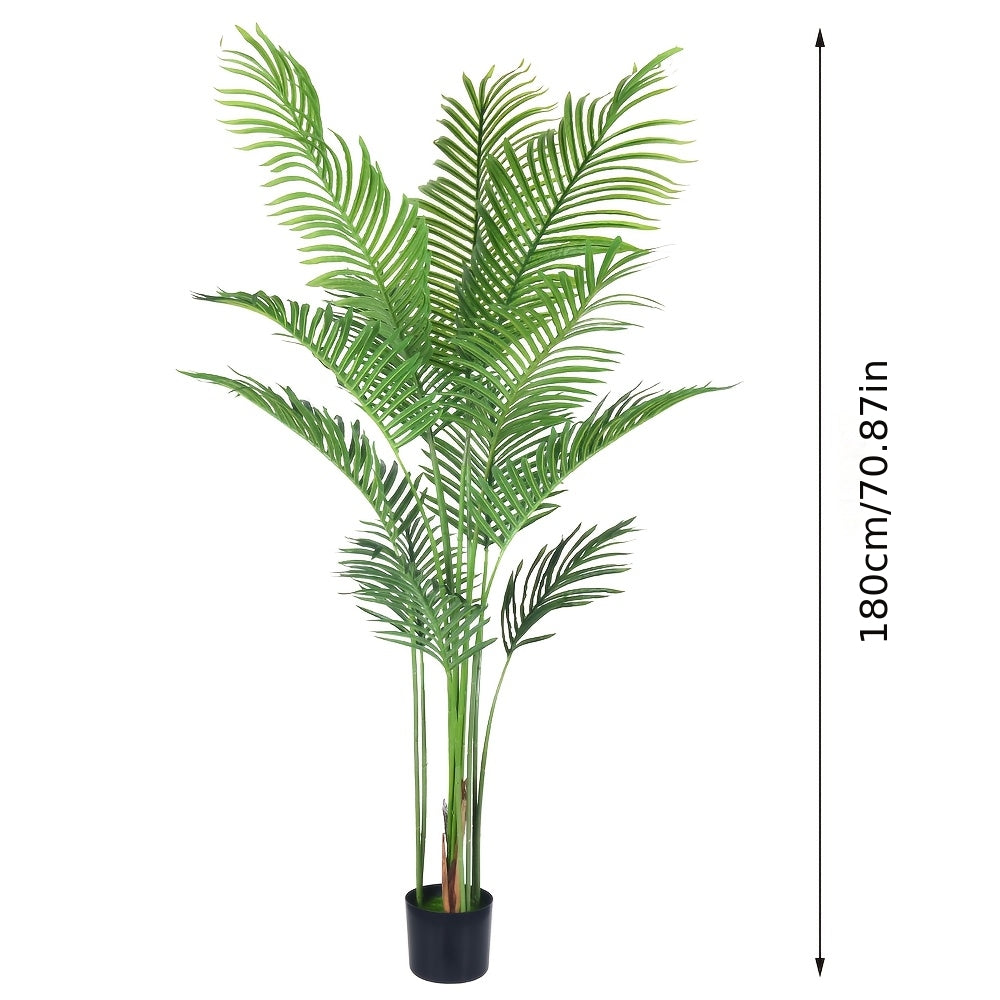 Artificial Palm Plant 5.9ft Flexible Tropical Leaves – Faux Palm Tree for Indoor & Outdoor Decor, Home, Office, Hotel, Garden, Pool & Christmas Decoration